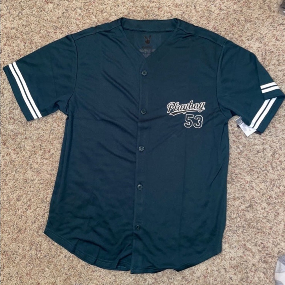 Jersey NWT Hunter Green Playboy Graphic Baseball size small limited edition